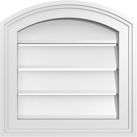 Ekena Millwork Arch Top Surface Mount PVC Gable Vent: Non-Functional, w/2"W x 1-1/2"P Brickmould Frame, 14"W x 42"H GVPAR14X4202SN